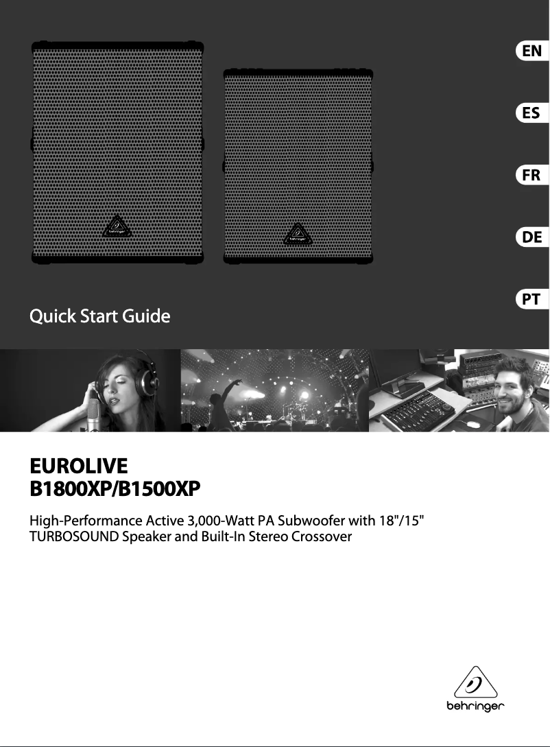 Page 1 of the manual User Manual Behringer B1500XP