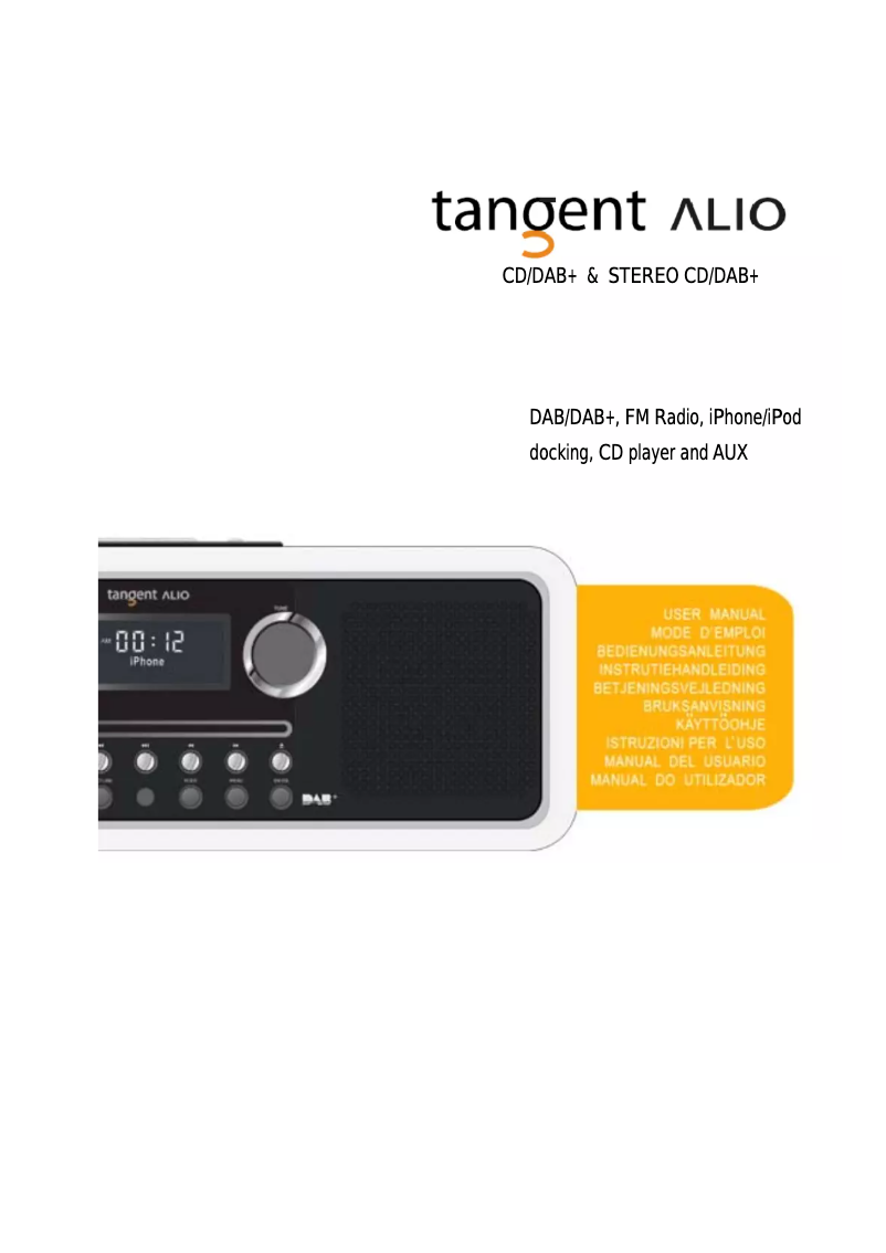 Image de la première page du manuel de l'appareil ALIO Stereo DAB+/CD