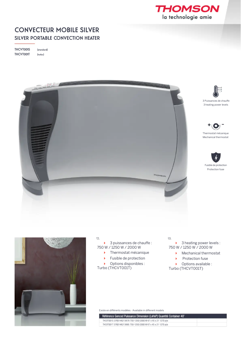 First page image of the manual for THCVT001S