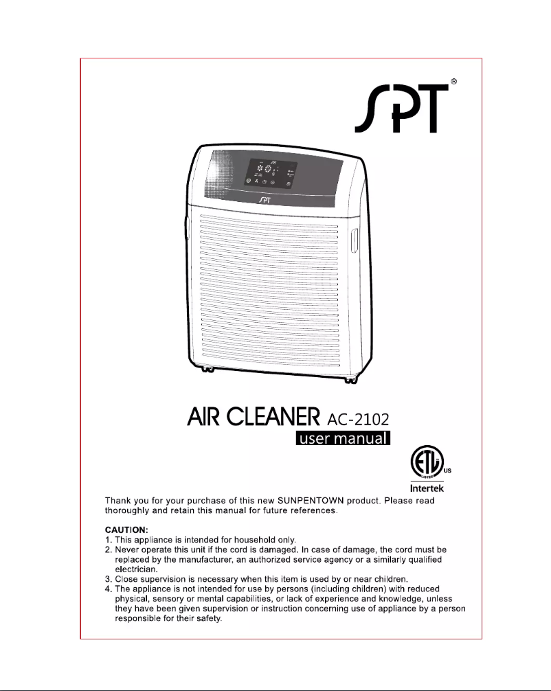 Page 1 of the manual User Manual SPT AC-2102