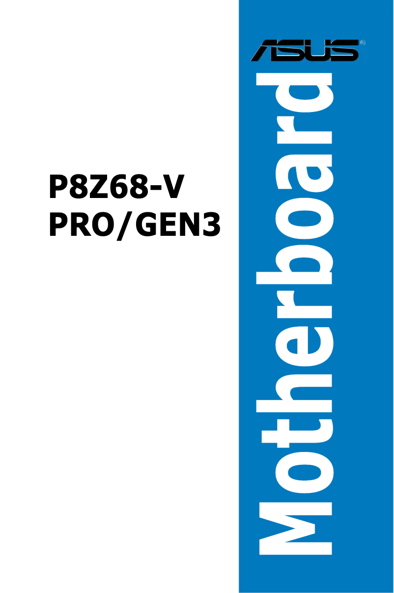 Page 1 of the manual User Manual Asus P8Z68-V Pro/GEN3
