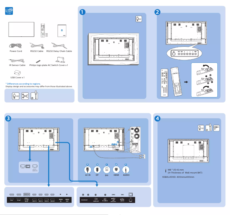 Page 1 of the manual Quick Start Guide Philips 65BDL4510D