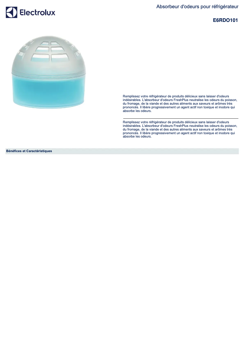 First page image of the manual for E6RDO101