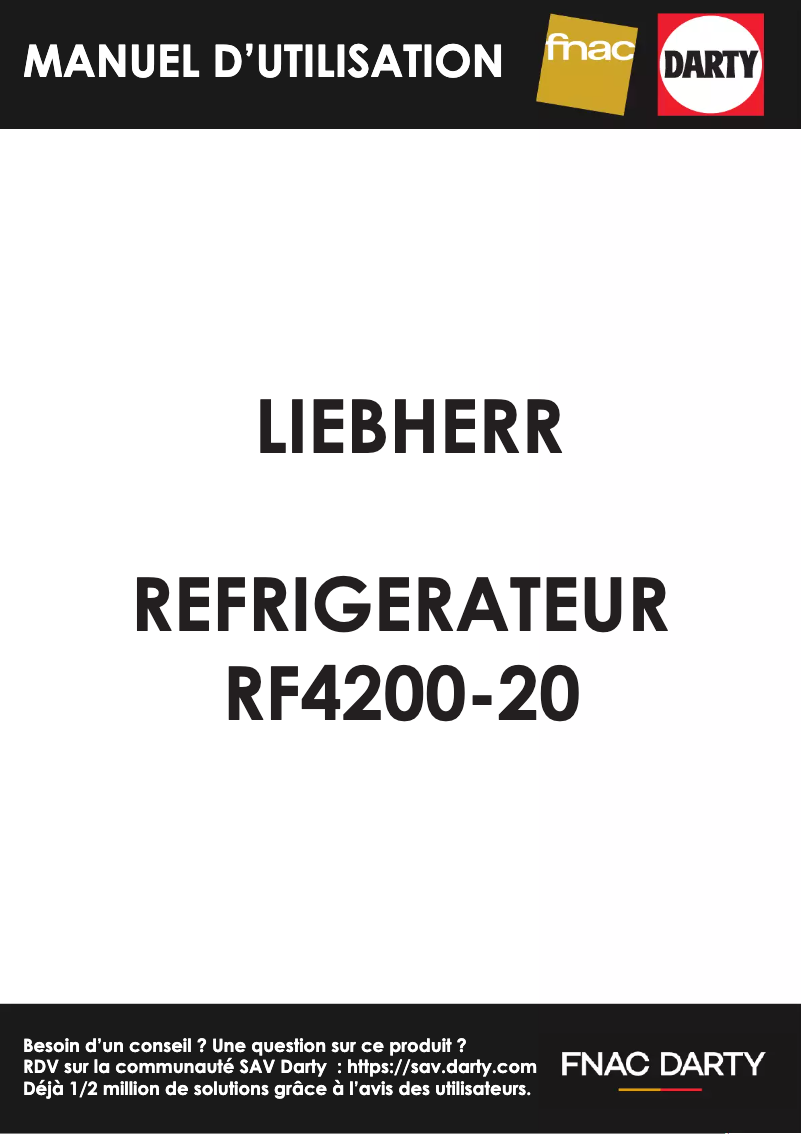 Page 1 of the manual User Manual Liebherr Rf 4200-20