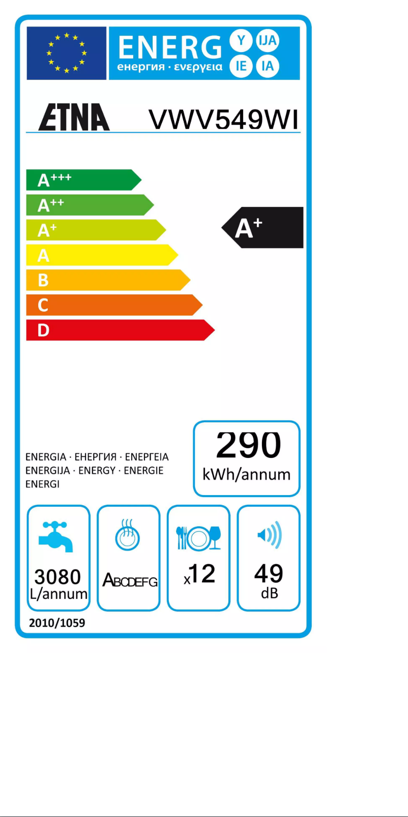 First page image of the manual for VWV549WIT