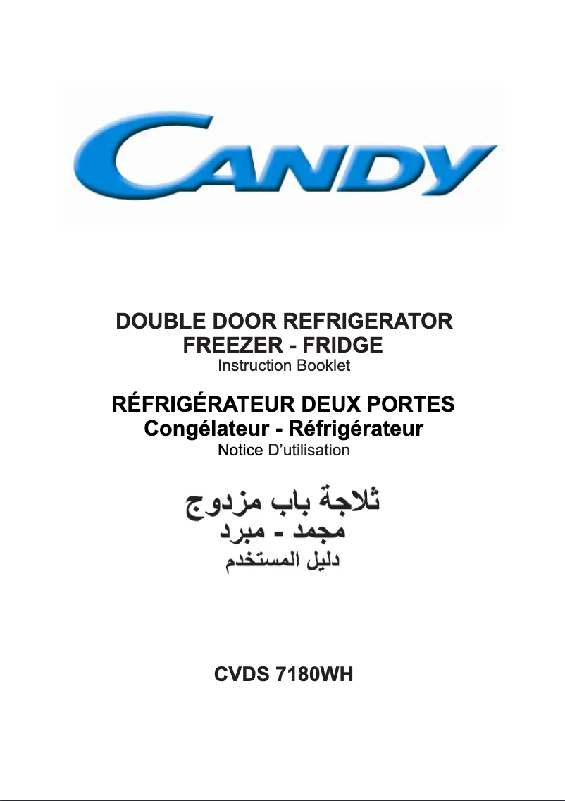 Page 1 of the manual User Manual Candy CVDS 7180WH