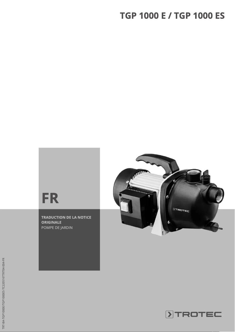 First page image of the manual for TGP 1000 ES