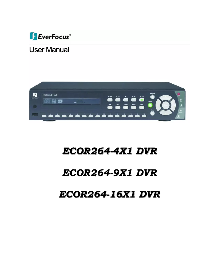 First page image of the manual for ECOR264-4X1