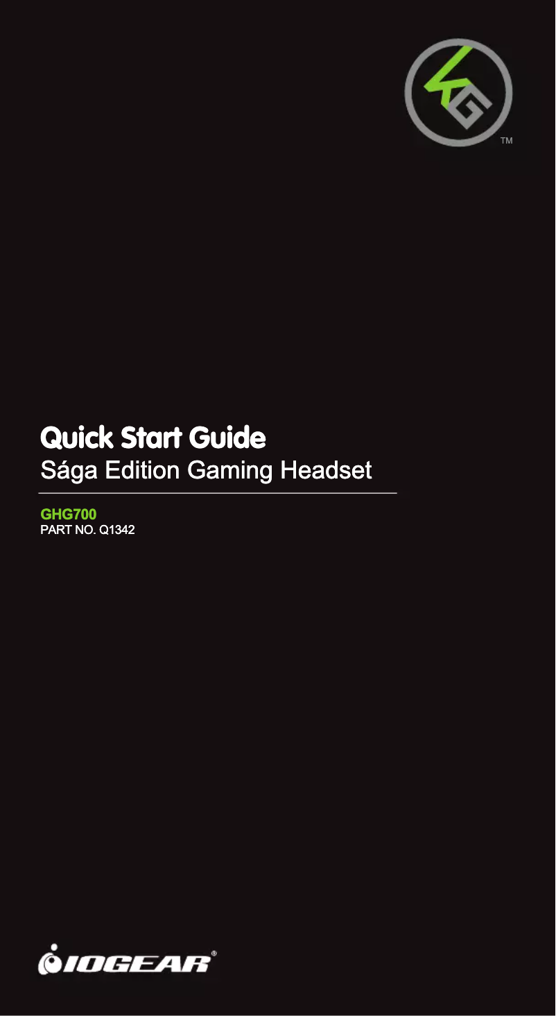 First page image of the manual for Kaliber Gaming GHG700