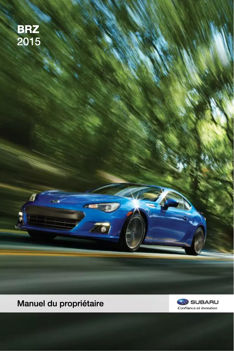 Page 1 of the manual User Manual Subaru BRZ (2015)