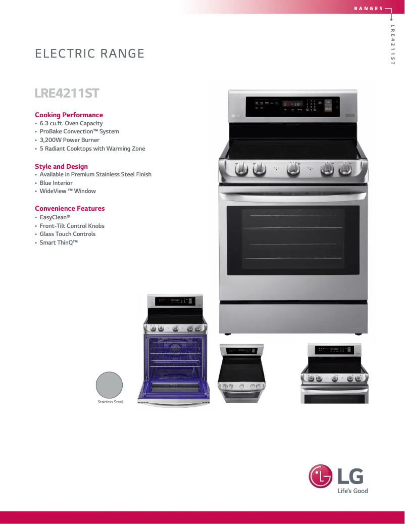 First page image of the manual for LRE4211ST