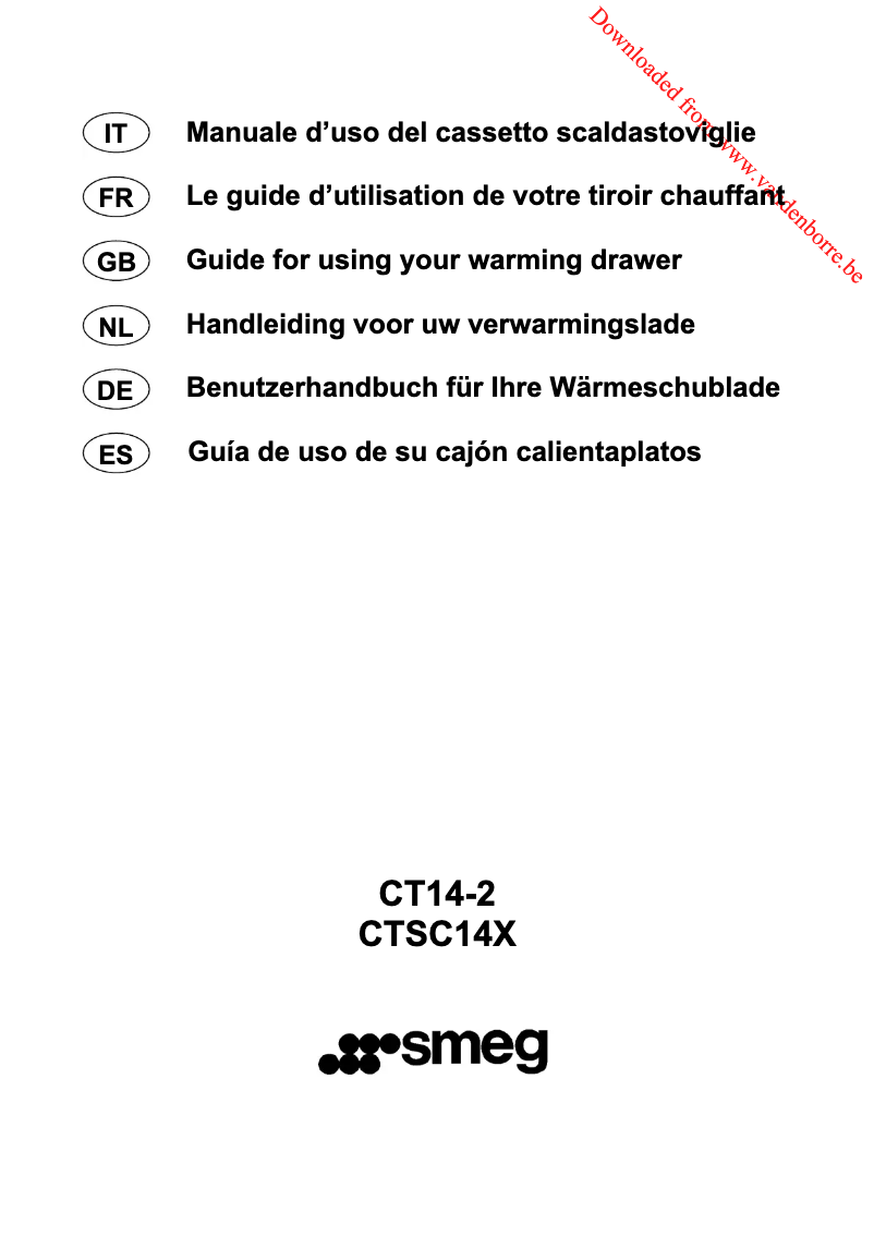 Page 1 of the manual User Manual Smeg CT14-2