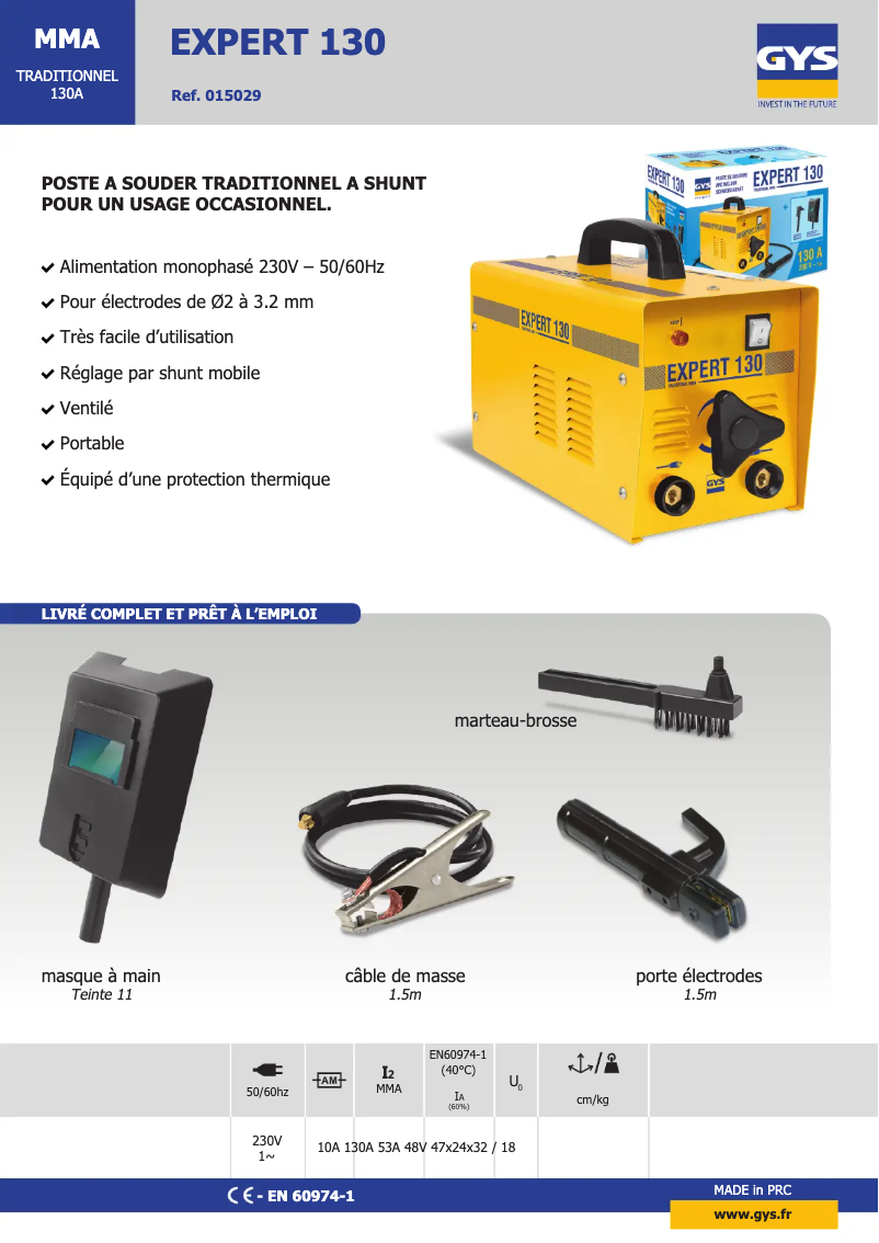 First page image of the manual for Expert 130