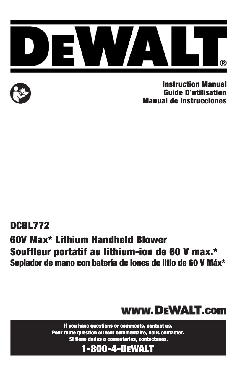 First page image of the manual for DCBL772