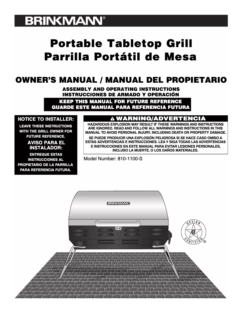 First page image of the manual for TableTop Grill