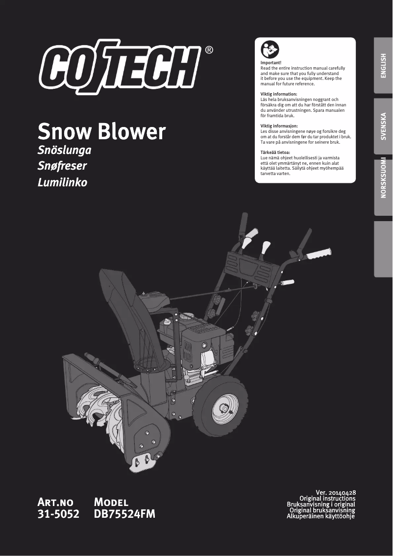 Page 1 of the manual User Manual Cotech DB75524FM