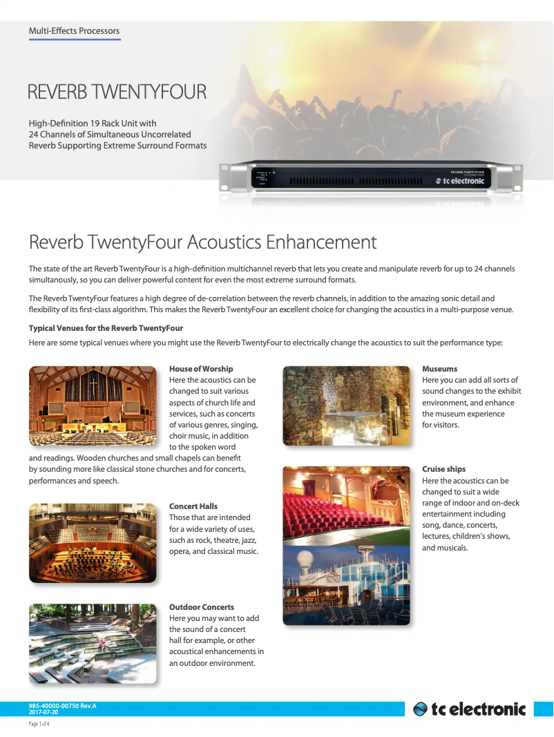 First page image of the manual for Reverb Twentyfour