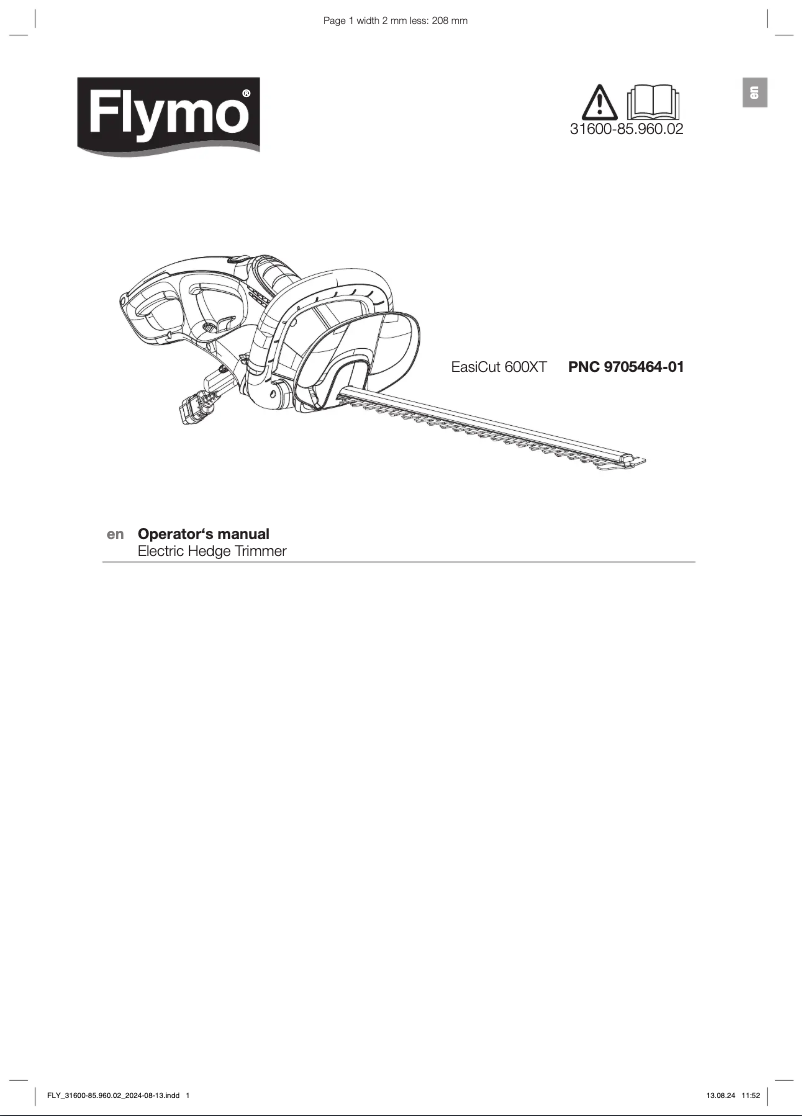 Page 1 de la notice Manuel utilisateur Flymo EasiCut 600XT