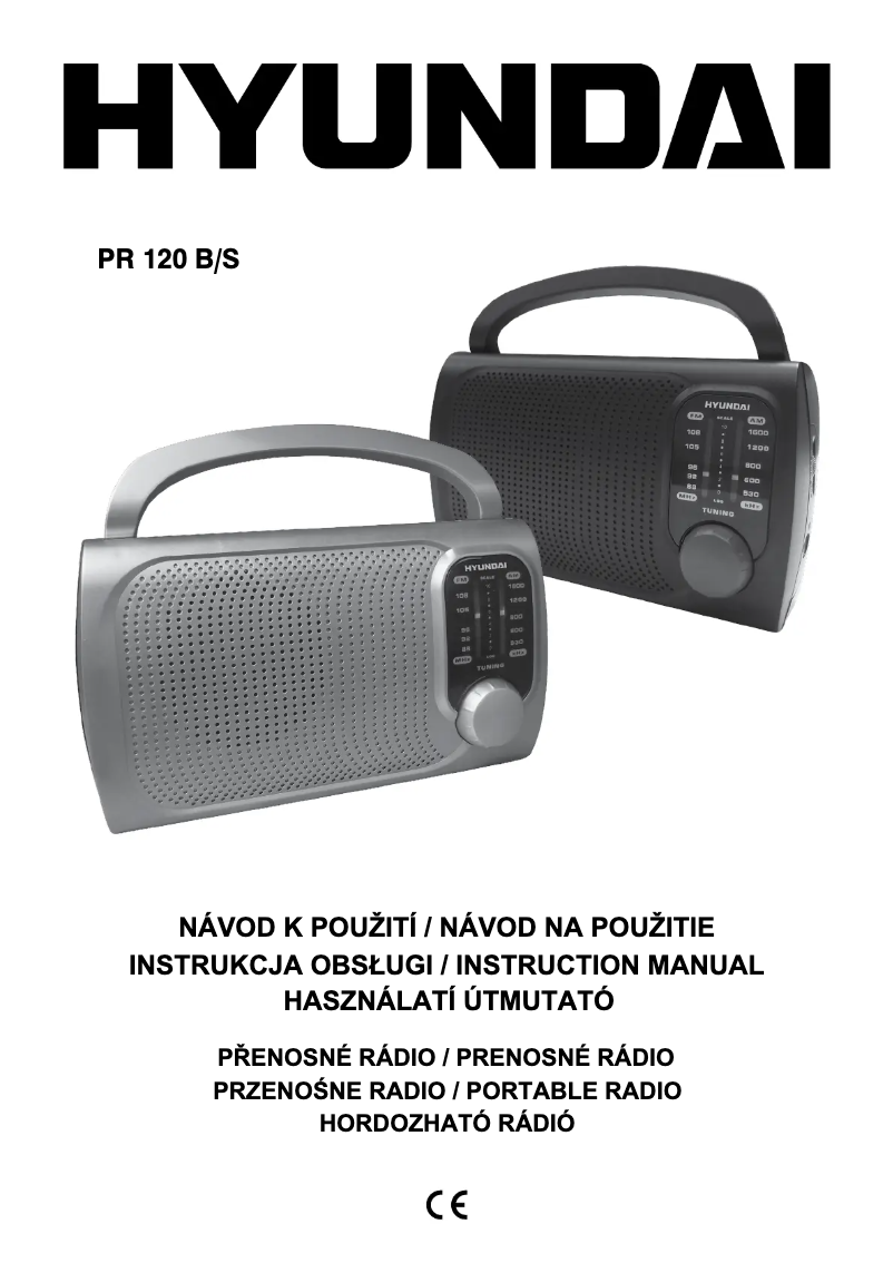 First page image of the manual for PR 120B