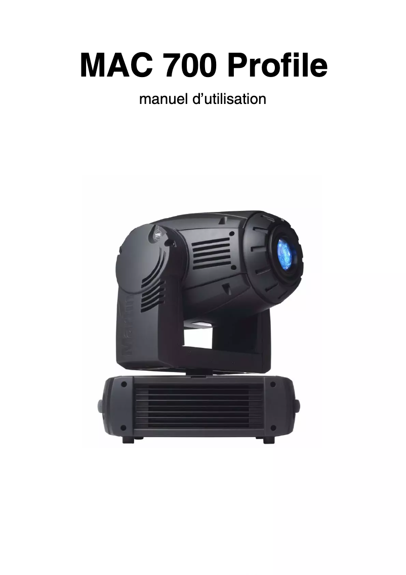 First page image of the manual for MAC 700 Profile