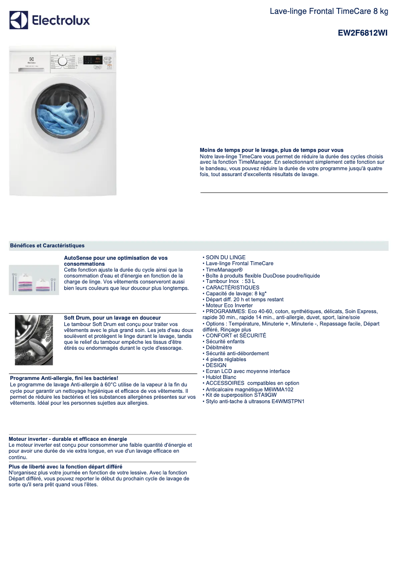 First page image of the manual for EW2F6812WI