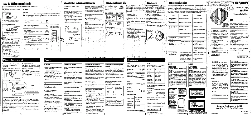 Page 1 of the manual User Manual Technics SL-XP490