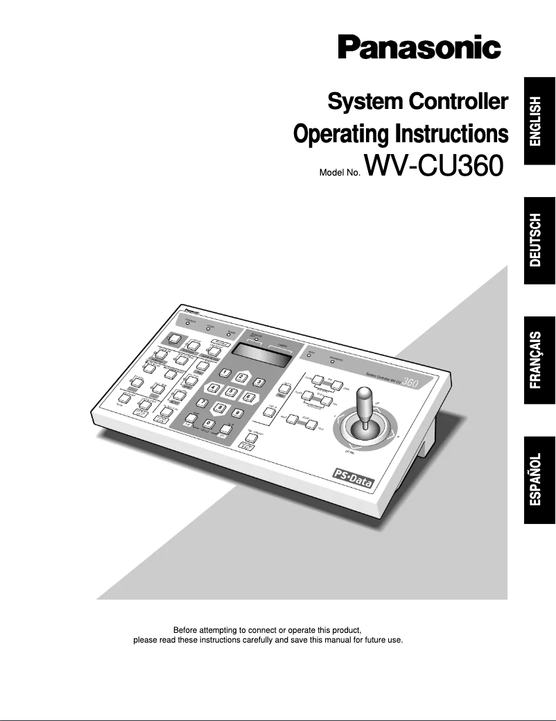 Page 1 of the manual User Manual Panasonic WV-CU360