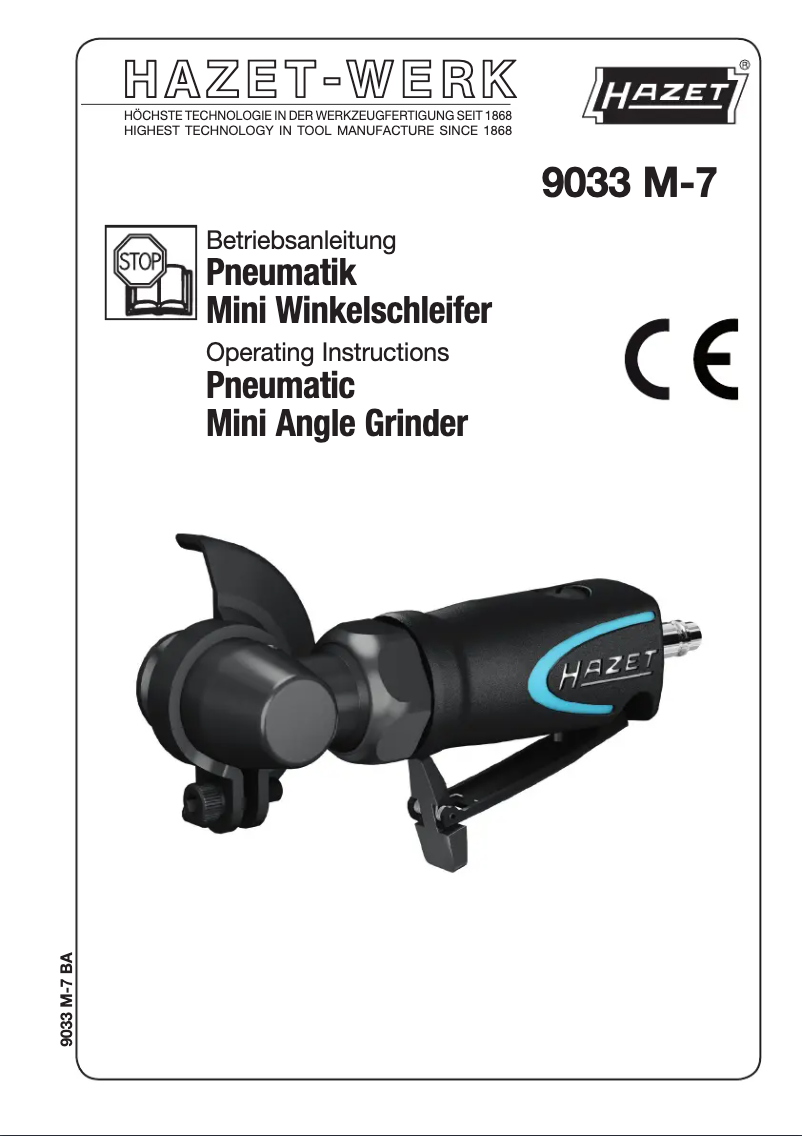 First page image of the manual for 9033 M-7