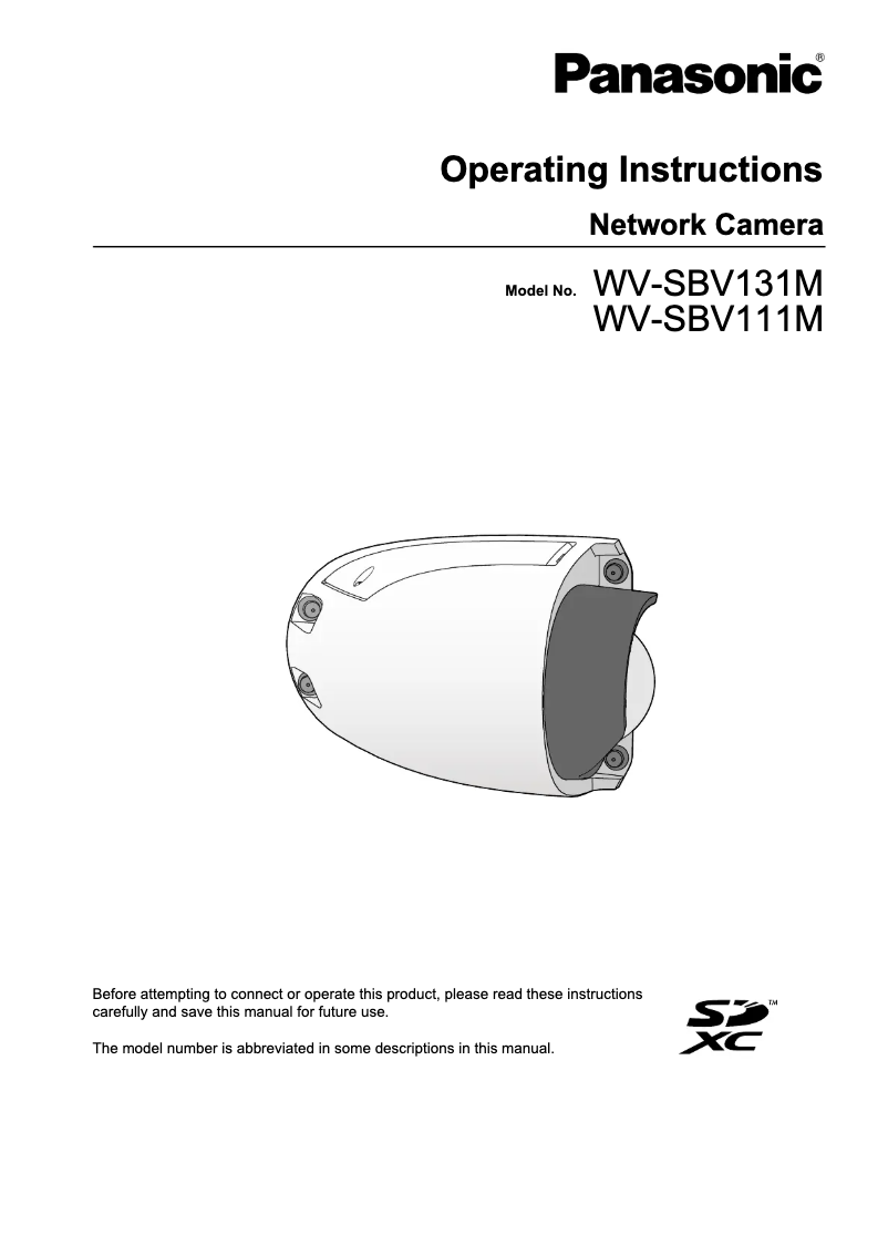 First page image of the manual for WV-SBV131