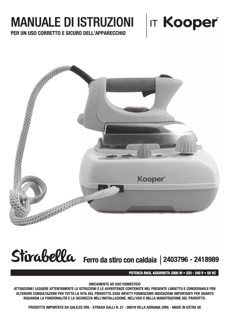 Page 1 of the manual User Manual Kooper 2418989