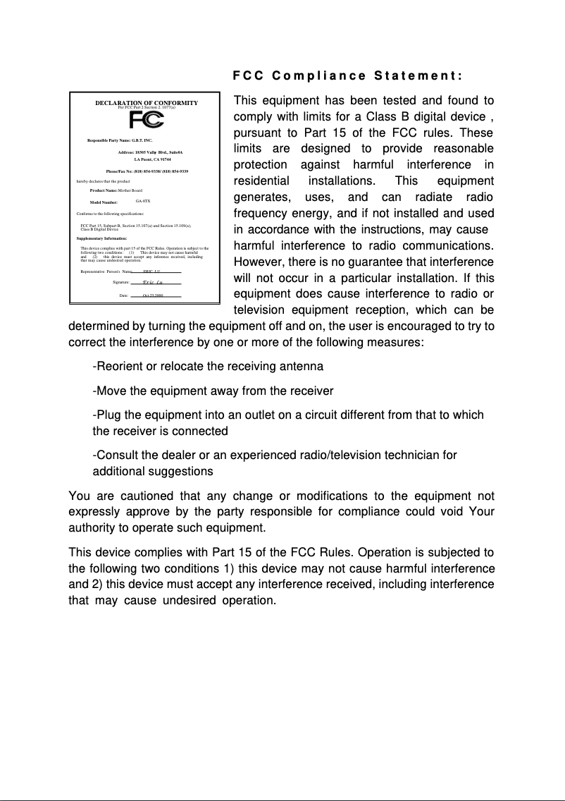 Page 1 of the manual User Manual Gigabyte GA-8TX-C