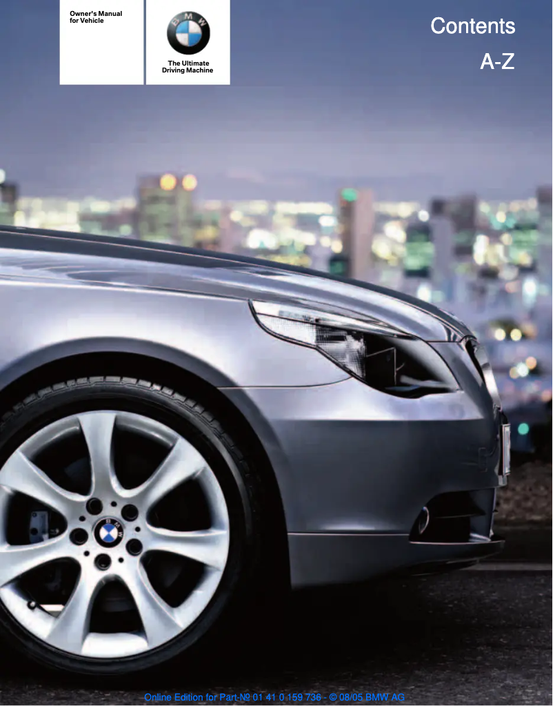 First page image of the manual for 525i (2006)
