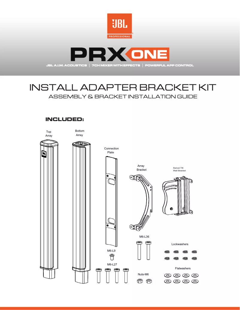 First page image of the manual for PRX ONE