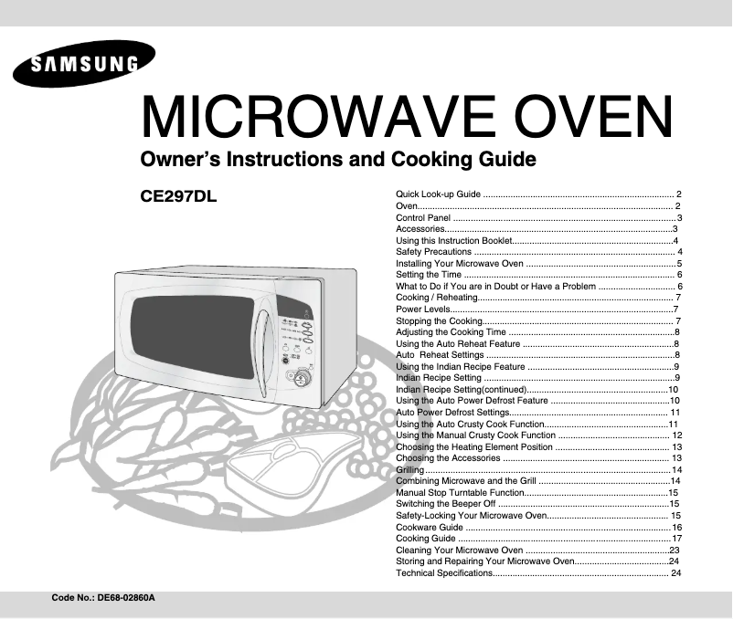 Page 1 of the manual User Manual Samsung CE297DL