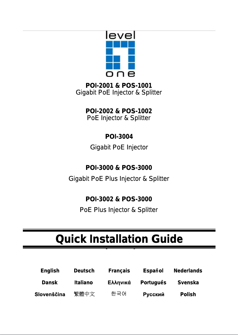Page 1 of the manual User Manual LevelOne POI-3004