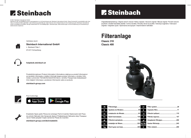 Page 1 of the manual User Manual Steinbach Classic 310