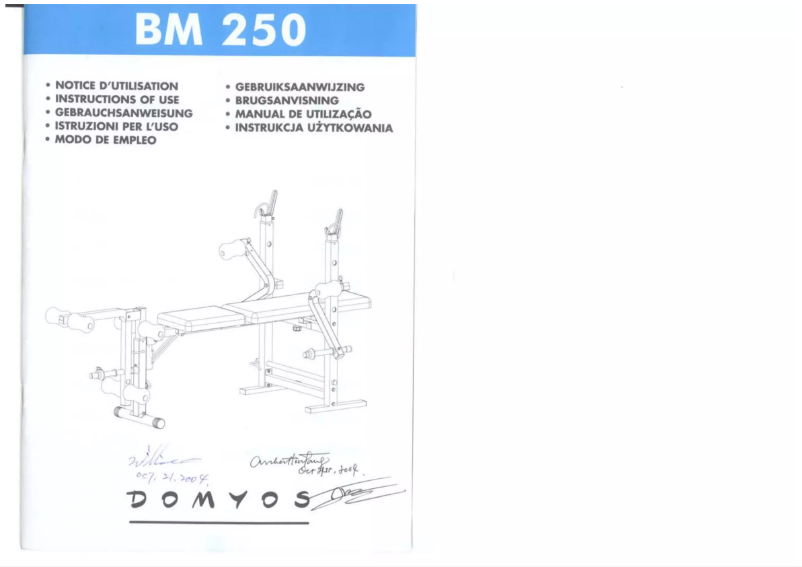 First page image of the manual for BM 250