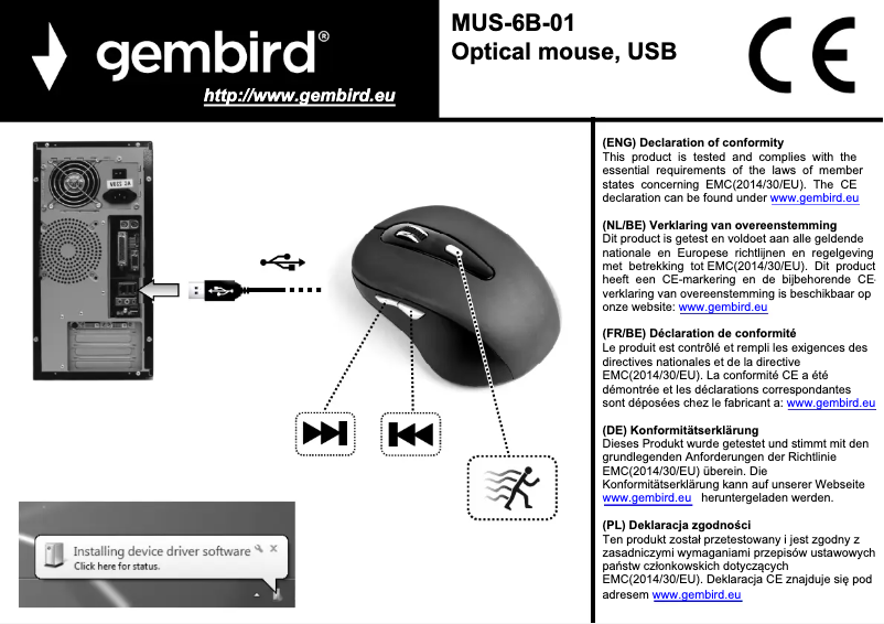 Page 1 of the manual User Manual Gembird MUS-6B-01