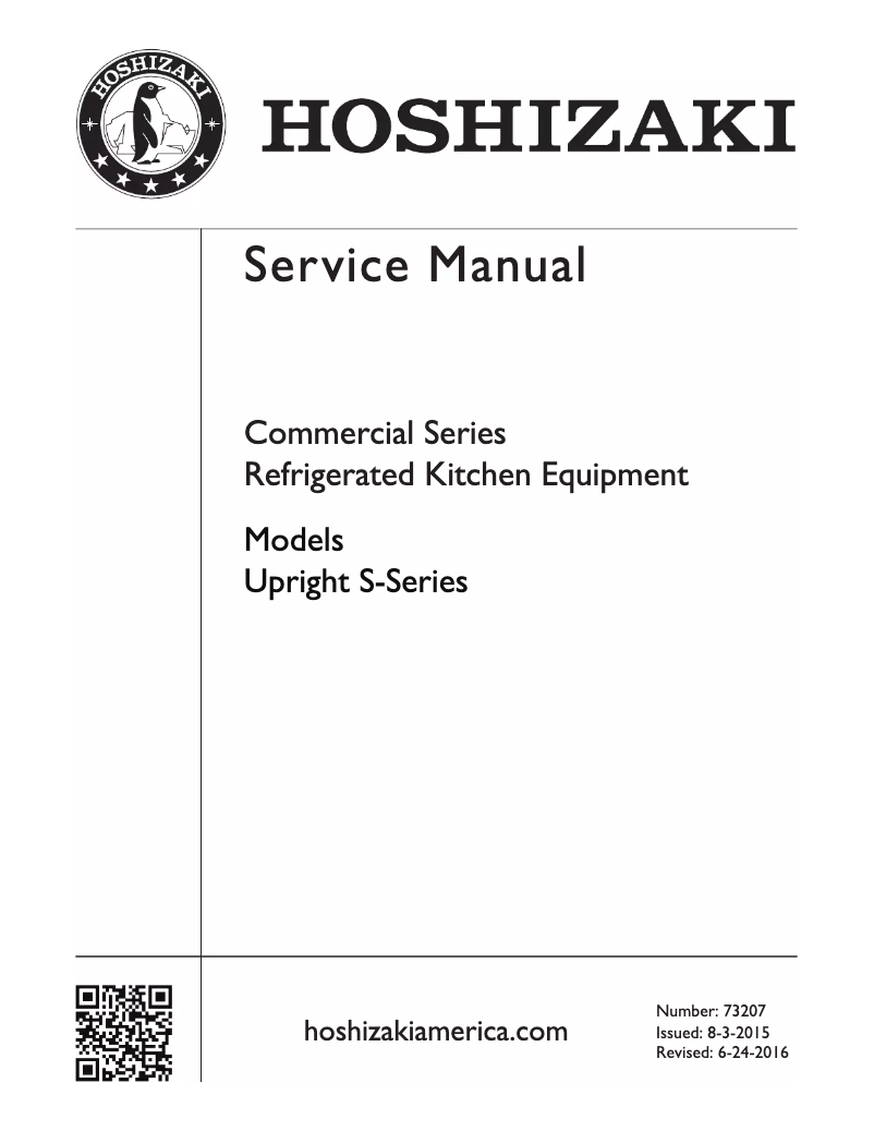 Page 1 of the manual User Manual Hoshizaki Commercial CF1S-FS