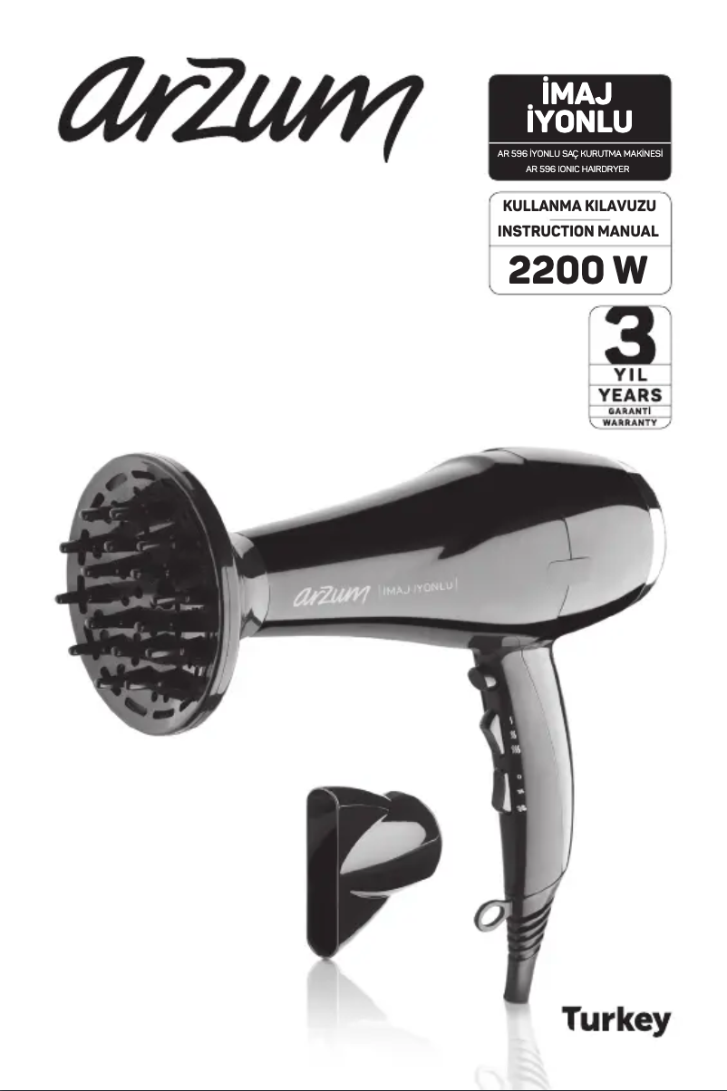 Page 1 de la notice Manuel utilisateur Arzum İMAJ AR5010