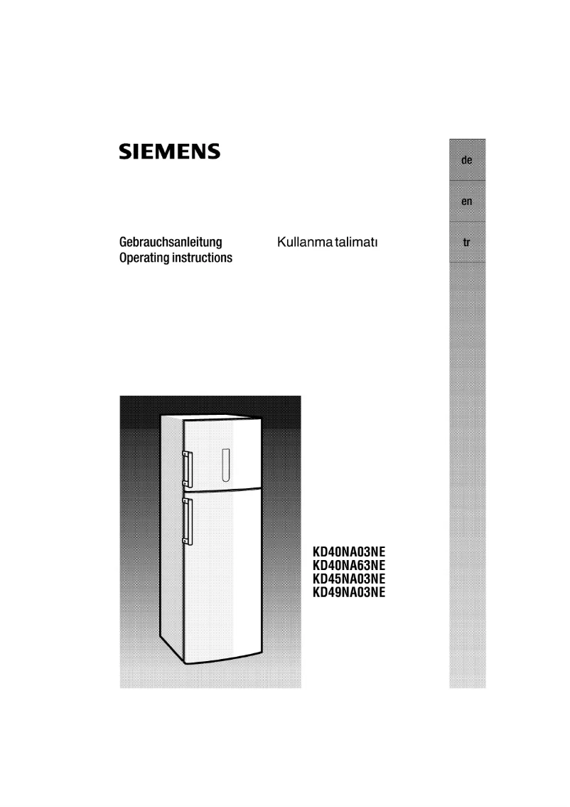 Page 1 of the manual User Manual Siemens KD 49NA03 NE