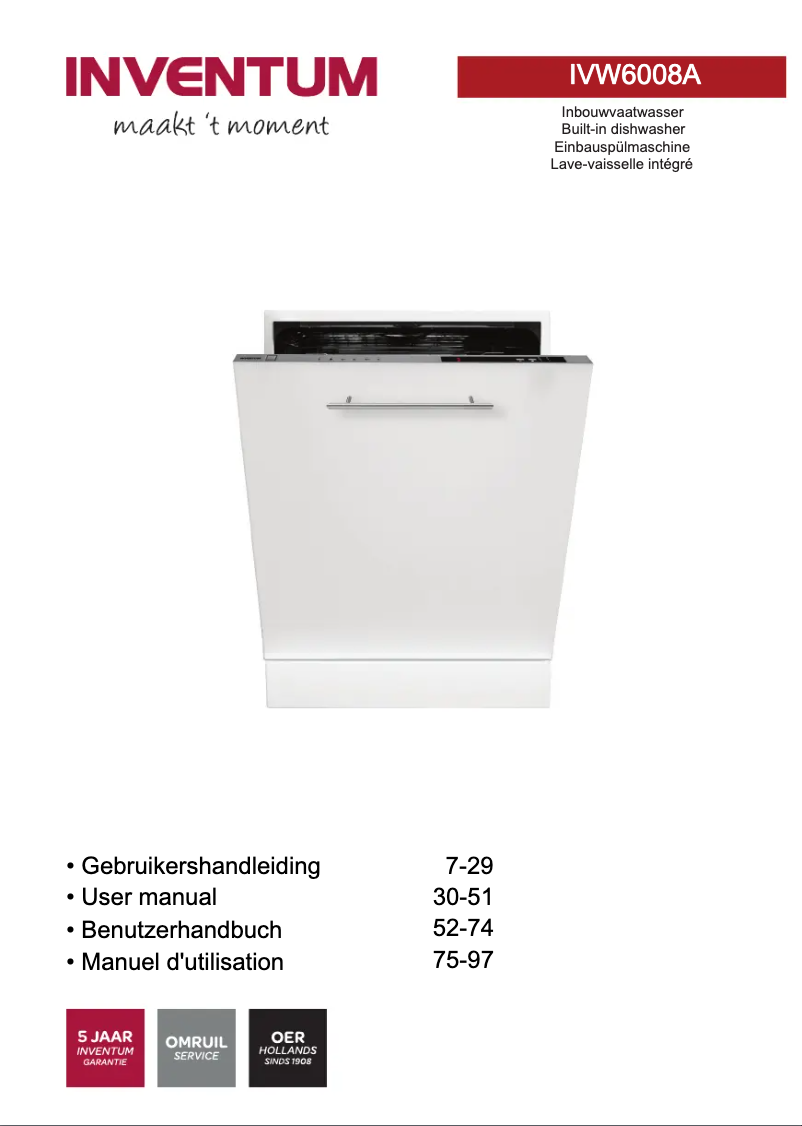 First page image of the manual for IVW6008A