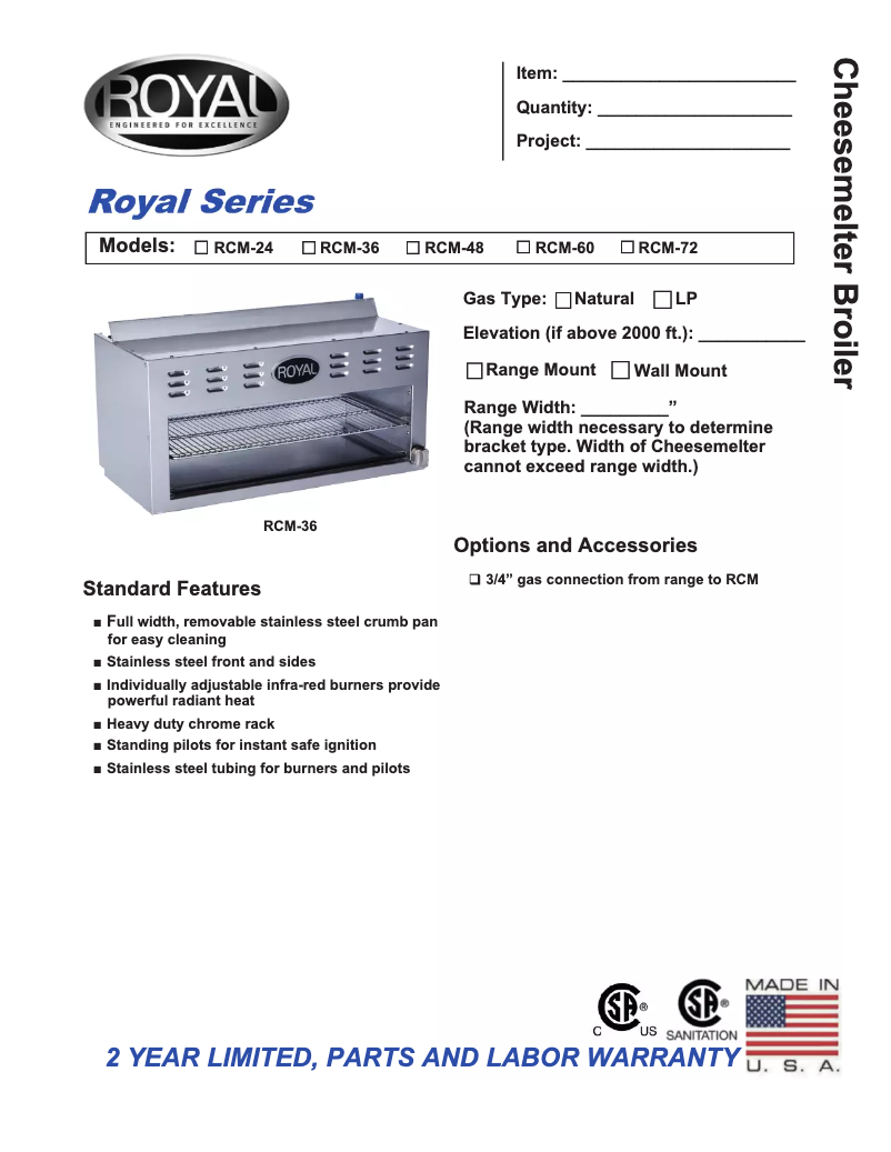 First page image of the manual for RCM-36