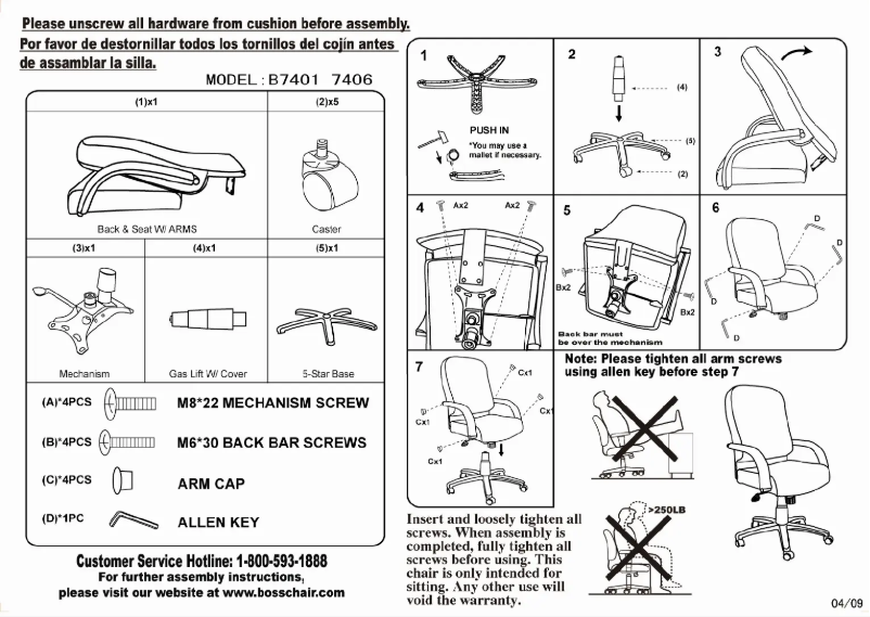Page 1 of the manual User Manual Boss B7401
