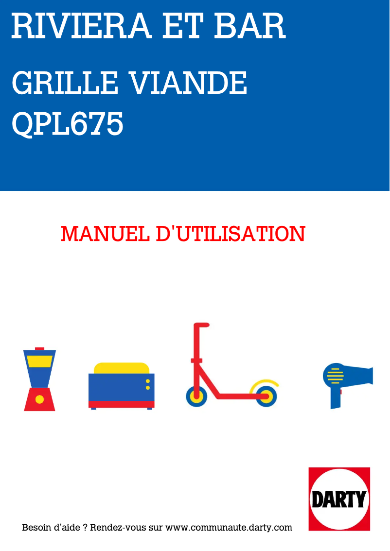 Page 1 of the manual User Manual Riviera & Bar QPL675