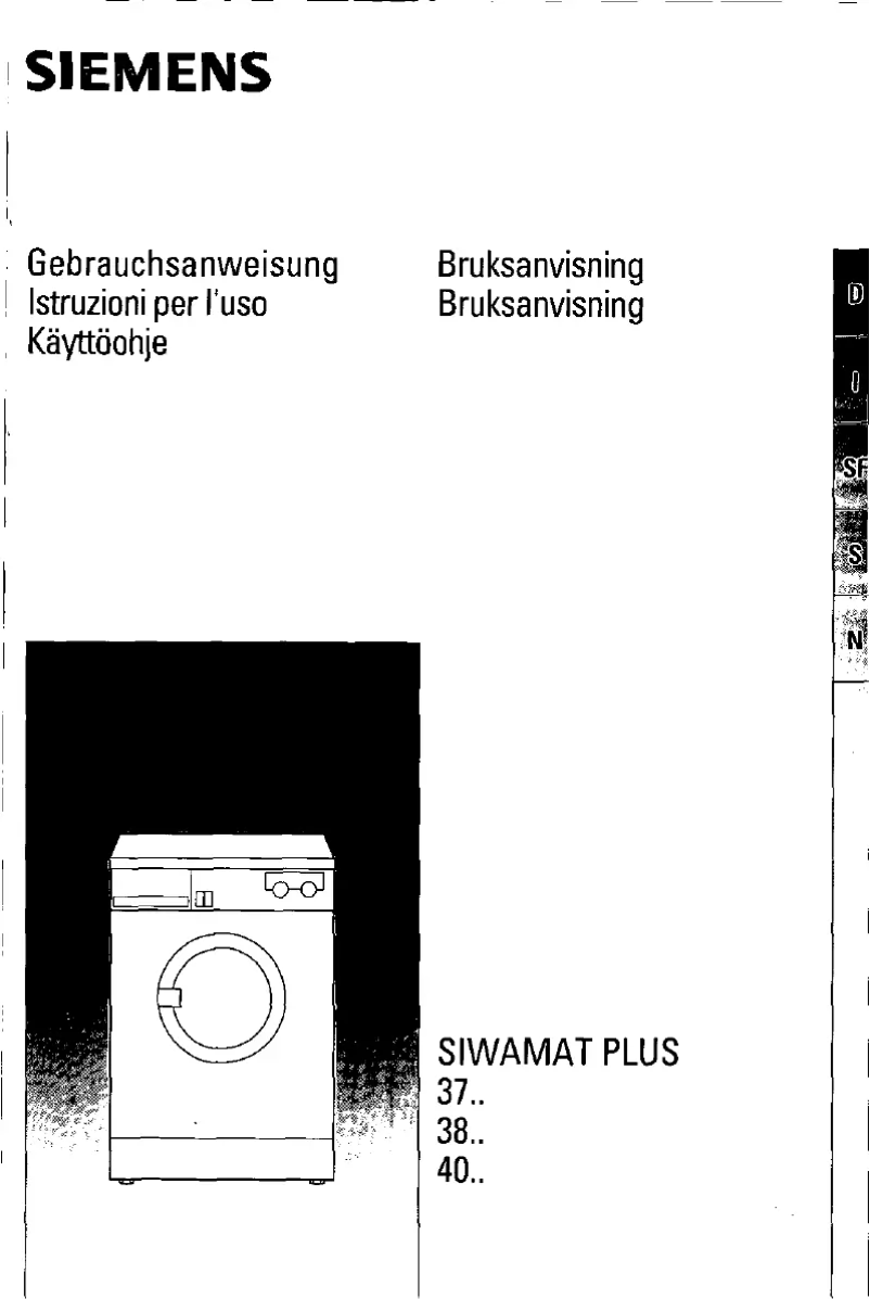 Page 1 of the manual User Manual Siemens Siwamat Plus 3831