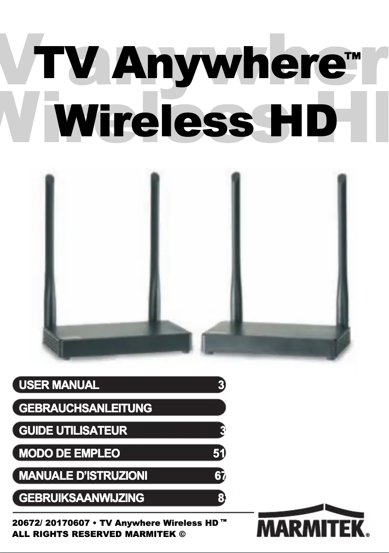 First page image of the manual for TV Anywhere