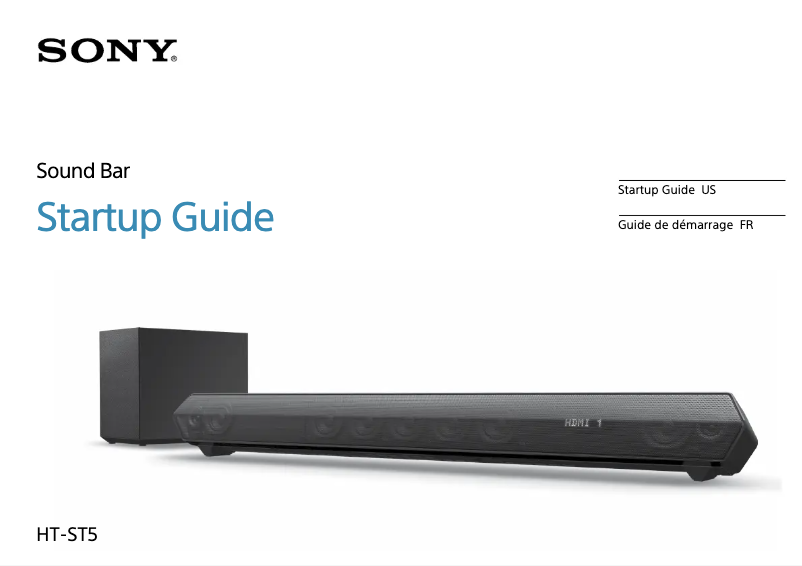 Page 1 of the manual Installation Guide Sony HT-ST5