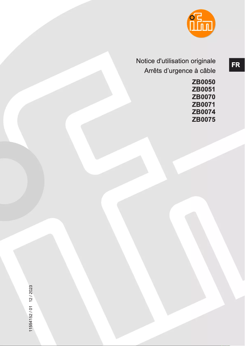 Page 1 of the manual User Manual IFM ZB0051