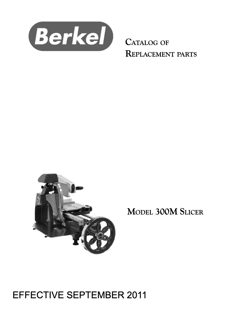 Page 1 of the manual Catalogue Berkel 300M